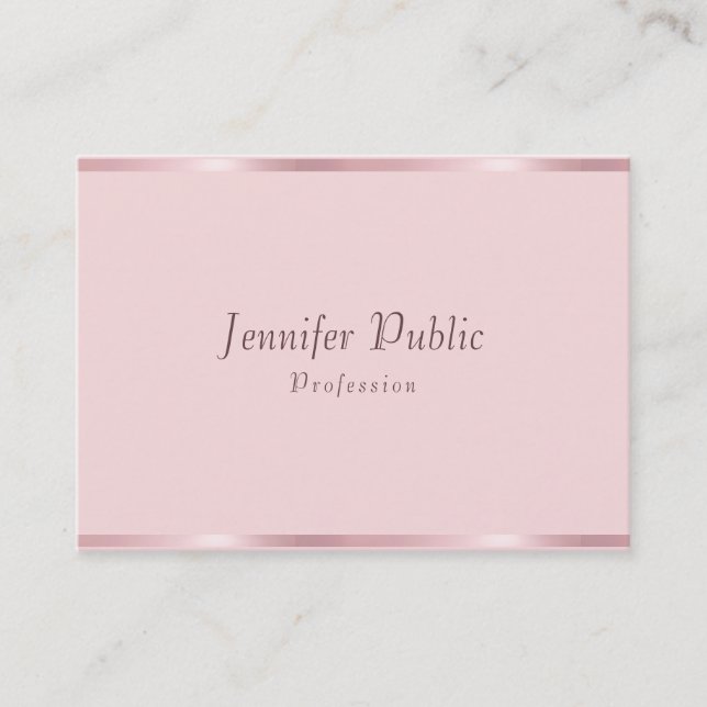 Rose Gold Elegant Calligraphed Script Template Business Card (Front)