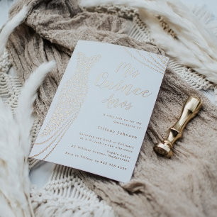 Rose Gold Elegant Foil Dress Quinceanera