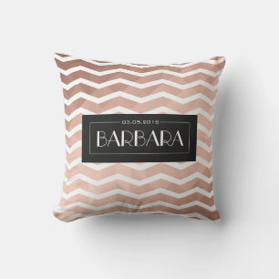 Rose gold elegant girl birth date chic trendy cushion