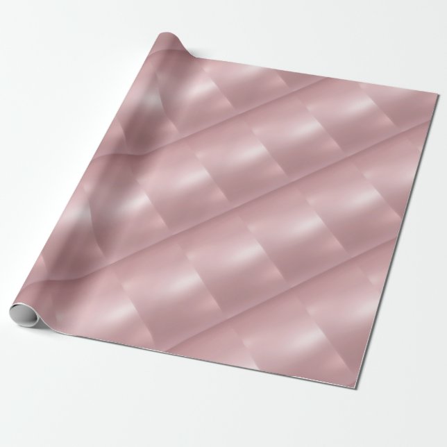 Rose Gold Elegant Glamour Modern Metallic Look Wrapping Paper (Unrolled)