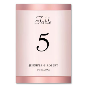 Rose Gold Elegant Hand Script Modern Template Table Number