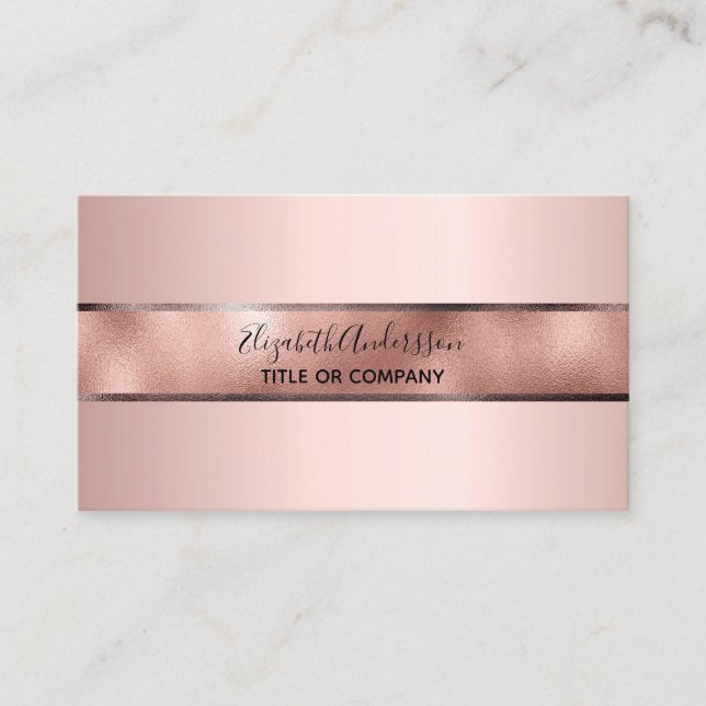 Rose gold elegant modern business business card (Front)