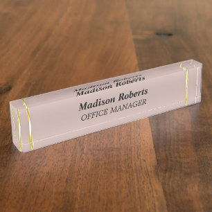 Rose-Gold,elegant modern professionally Nameplate