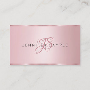 Rose Gold Elegant Monogram Modern Simple Business Card