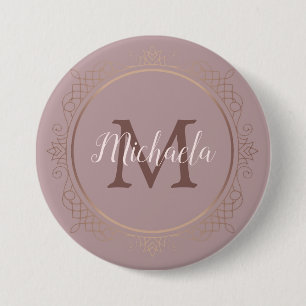 Rose Gold Elegant Monogram Modern Template 7.5 Cm Round Badge