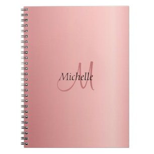 Rose Gold Elegant Monogram Modern Template Notebook