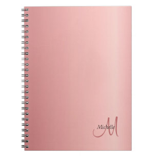 Rose Gold Elegant Monogram Template Modern Notebook