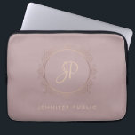 Rose Gold Elegant Monogram Trendy Template Laptop Sleeve<br><div class="desc">Rose Gold Elegant Monogram Trendy Template Laptop Sleeve.</div>