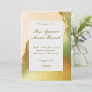 Rose Gold Elegant Monogram Wedding Invitation