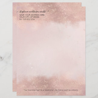 Rose Gold Elegant Professional Salon Hair Makeup Custom Letterhead