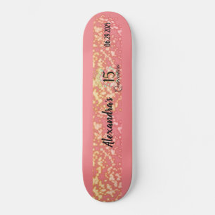 Rose Gold Elegant Quinceanera Celebration Skateboard
