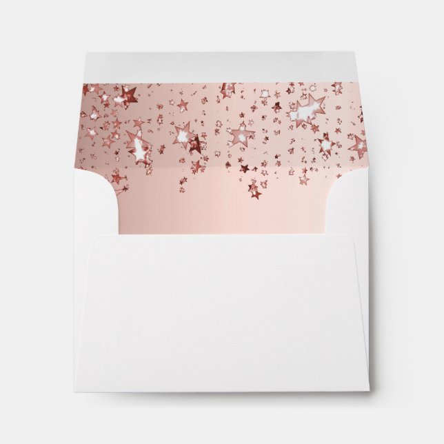 Rose gold elegant stars envelope (Back (Bottom))
