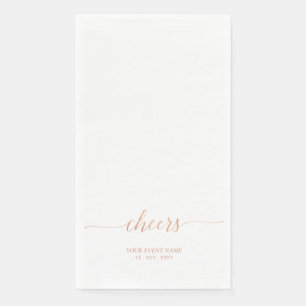 Rose gold Elegant Stylish Lettering Cheers Event Napkin