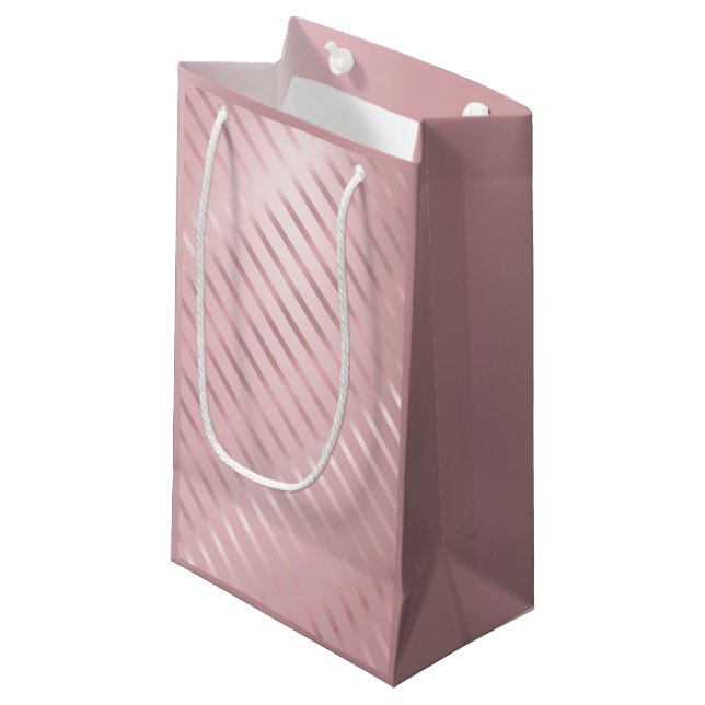 Rose Gold Elegant Template Glamour Modern Trendy Small Gift Bag (Front Angled)