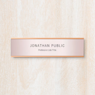 Rose Gold Elegant Template Modern Professional Door Sign