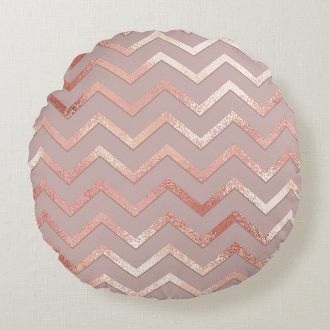 Rose gold: elegant vintage pattern. round cushion (Front)