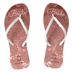 Rose Gold Elegant Wedding Bridal Thongs