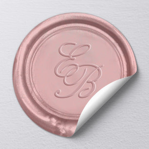 Rose Gold Elegant Wedding Monogram Sticker