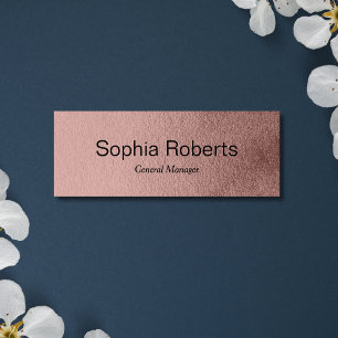 Rose Gold Employee Staff Magnetic Name Tag Badge