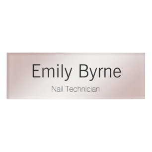 Rose Gold Employee Staff Magnetic Name Tag Badge