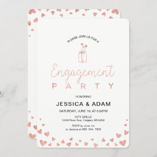 Rose Gold Engagement Party Invitation