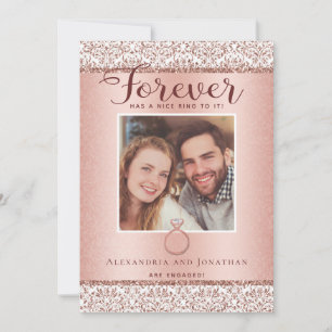 Rose Gold Engagement Photo Announcement