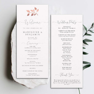 Rose Gold Eucalyptus Elegant Chic Wedding Program