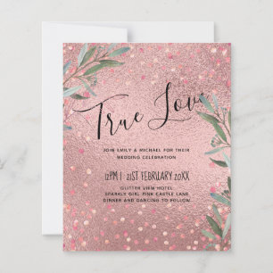 Rose Gold Eucalyptus Leaves Foil Look WEDDING