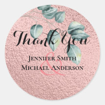 Rose Gold Eucalyptus Leaves Foil Look WEDDING