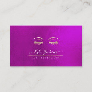 ROSE GOLD EYE LASHES IRIDESCENT MAGENTA BUSINESS CARD