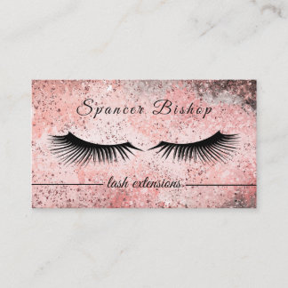 Rose Gold Eyelash Extensions Business Card