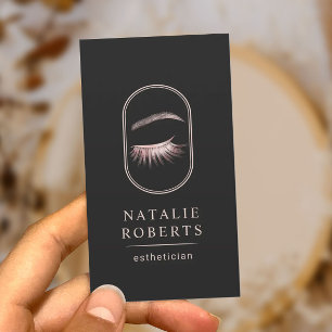 Rose Gold Eyelash Logo Makeup Artist Aesthetician Business Card