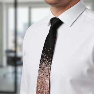 Rose Gold Fading Waterfall Ombre Glitter look Tie