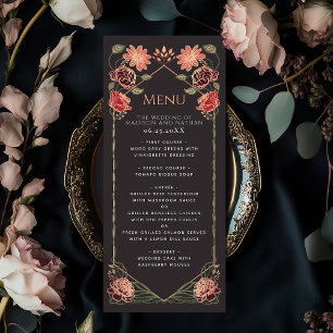 Rose Gold Fantasy Enchanted Floral Garden Wedding  Menu