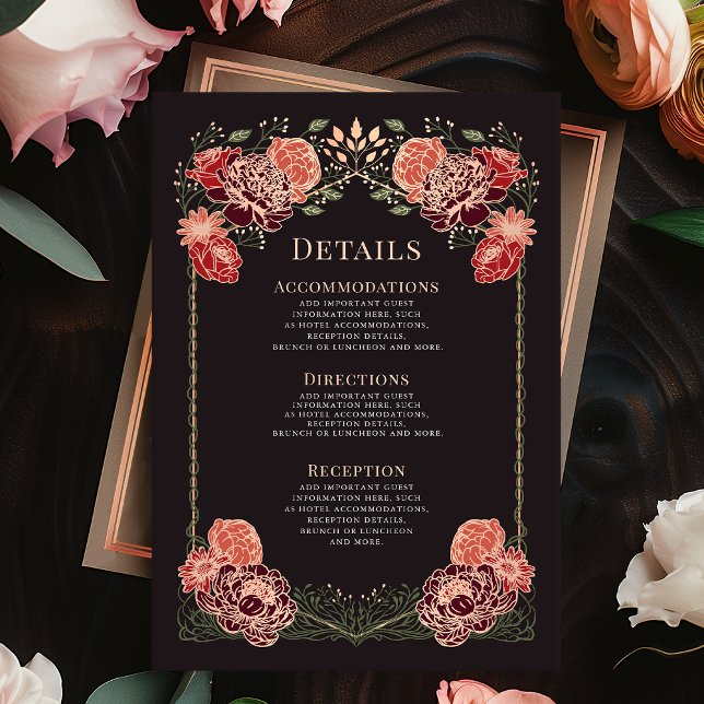 Rose Gold Fantasy Enchanted Garden Wedding Details Enclosure Card (Creator Uploaded)