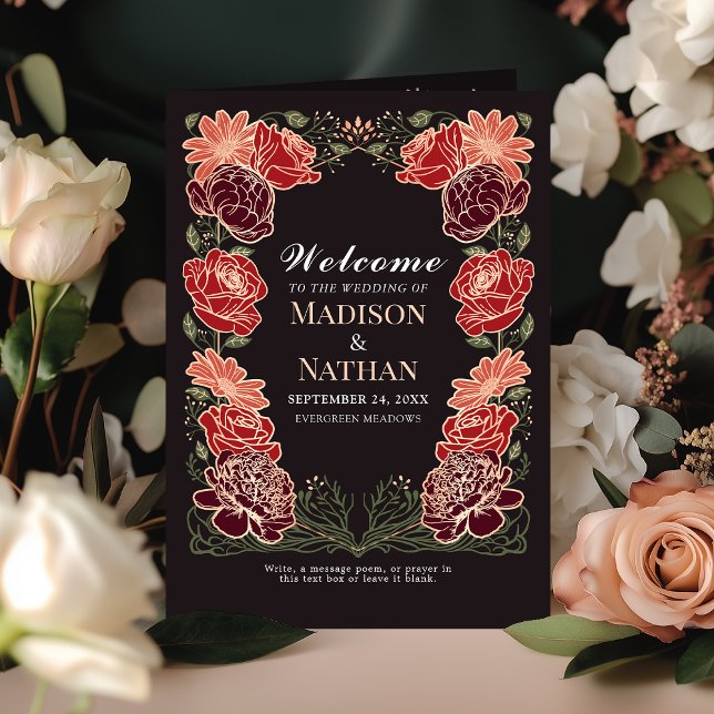 Rose Gold Fantasy Enchanted Garden Wedding Program (Creator Uploaded)