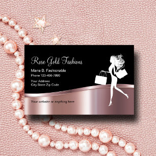 Rose Gold Fashion Design Business Card