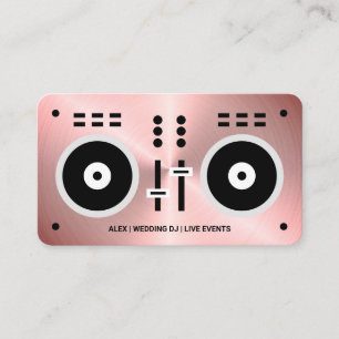 Rose Gold Faux DJ Controller Business Card