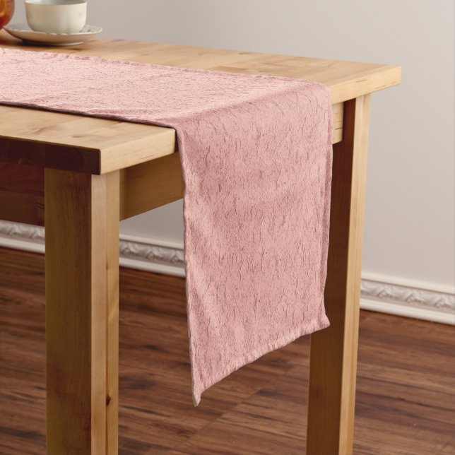 Rose Gold Faux Foil Short Table Runner (In Situ)