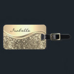 Rose Gold Faux Glitter Bling Personalised Metal Luggage Tag<br><div class="desc">This design may be personalised in the area provided by changing the photo and/or text. Or it can be customised by clicking Personalise this Template and then choosing the click to customise further option and delete or change the colour of the background, add text, change the text colour or style,...</div>