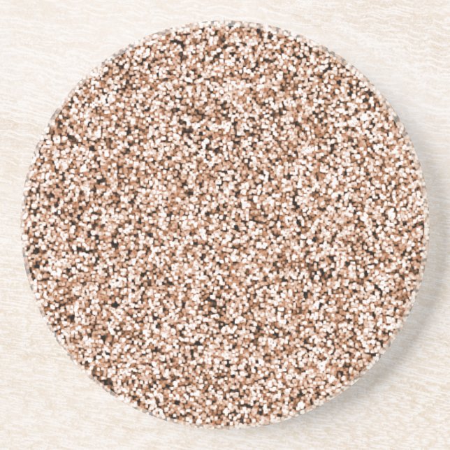 Rose Gold Faux Glitter Coaster (Front)