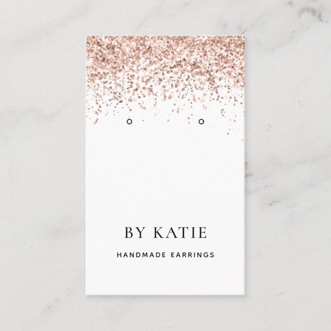 Rose Gold Faux Glitter Earring Display Card (Front)