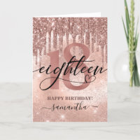 Rose Gold Faux Glitter & Foil 18th Birthday