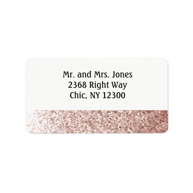 Rose Gold Faux Glitter New Address Label (Front)