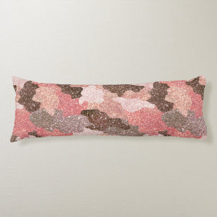 Rose Gold Faux Glitter Pink Camouflage Body Cushion