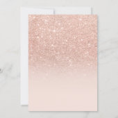 Rose gold faux glitter pink ombre 80th birthday invitation (Back)