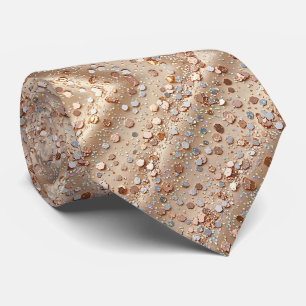 Rose Gold Faux Glitter + Silk Luxury Gentleman's Tie