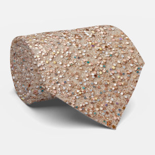 Rose Gold Faux Glitter + Silk   Luxury Gentleman's Tie
