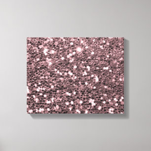 Rose Gold Faux Glitter Sparkles Canvas Print