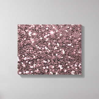Rose Gold Faux Glitter Sparkles Canvas Print